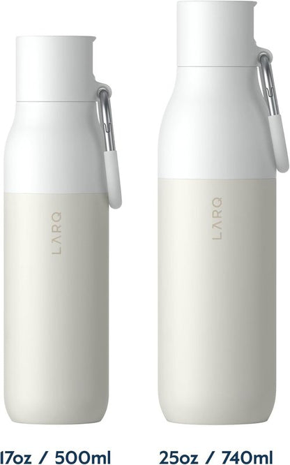 LARQ Bottle Flip Top 25 oz - Insulated Stainless Steel Water Bottle With Straw | BPA-Free & Reusable | Keeps Drinks Cold for 24 Hours, Granite White