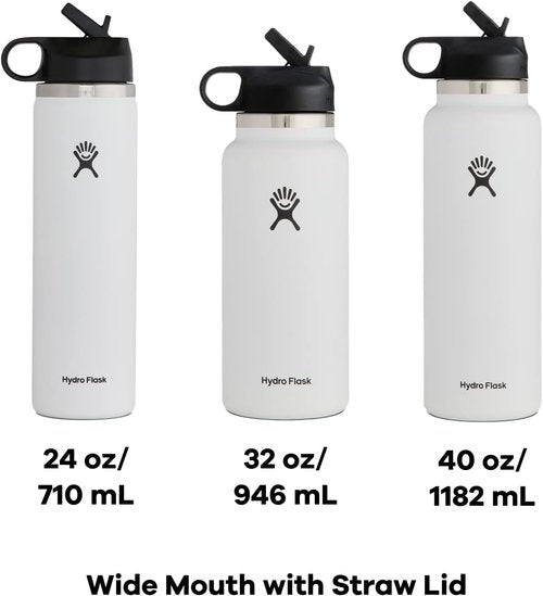 Hydro Flask 32 oz Wide Mouth Straw Lid Black