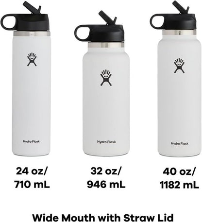 Hydro Flask 32 oz Wide Mouth Straw Lid Black