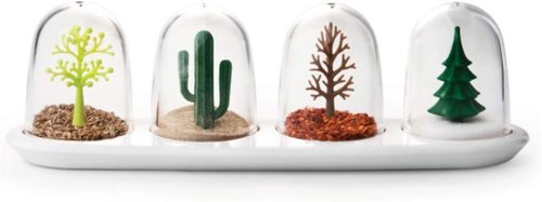 Kitchen Seasoning Jar Set - 4-in-1 Shaker with Tray & Four Seasons Design