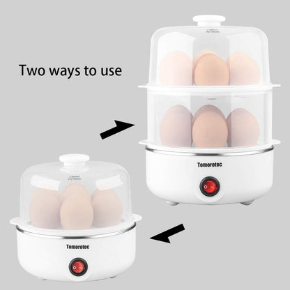 Tomorotec Electric Egg Cooker - 14 Egg Capacity | Rapid Cooking, Auto Off for Perfect Hard Boiled & Poached Eggs