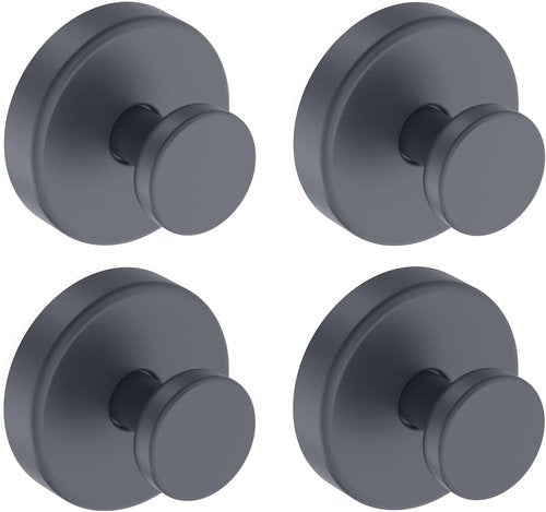 Bntuk Suction Cup Hooks - Removable Towel Hooks for Shower & Bathroom | 4 Pack, Grey