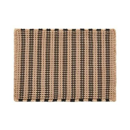 TYUU Waffle Bath Mat, Boho Bathroom Rugs Non Slip Washable Super Absorbent Quick Dry Bath Mat Farmhouse Bathroom Decor, 24"x16" Khaki and White