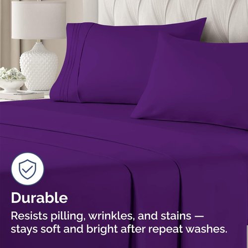 King Standard Pillow Cases - Soft Hotel Quality Covers for Comfy Bedding | Set of 4 in Purple