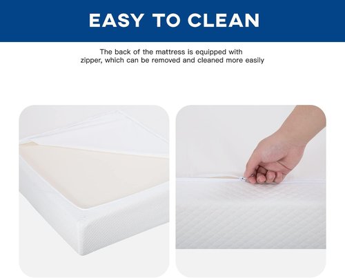 FDW 10-Inch Twin Gel Memory Foam Mattress - Medium Firm, Pressure Relief & Cooling | CertiPUR-US Certified, White