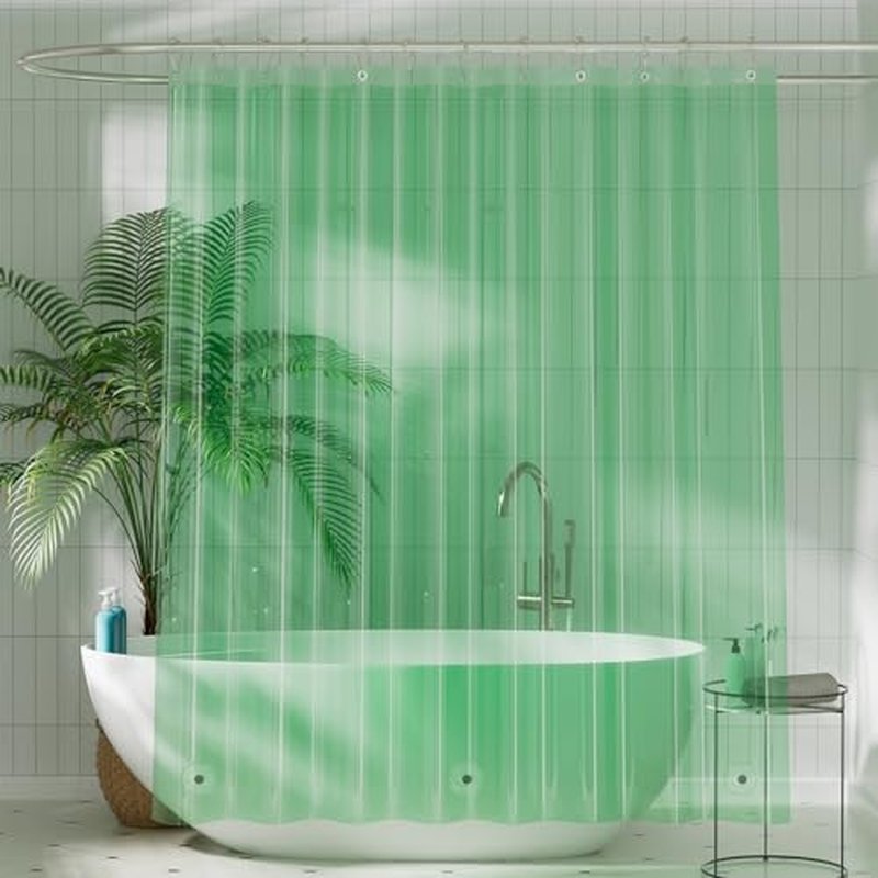 Titanker Plastic Shower Curtain Liner 72 x 72 Frosted Shower Liner Waterproof Lightweight Cute Shower Curtains for Bathroom with Magnets and Rustproof Grommets