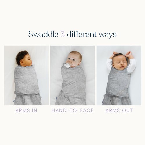HALO 100% Cotton Sleepsack Swaddle - 3-Way Adjustable Wearable Blanket, TOG 1.5, Heather Grey, Small (3-6 Months)