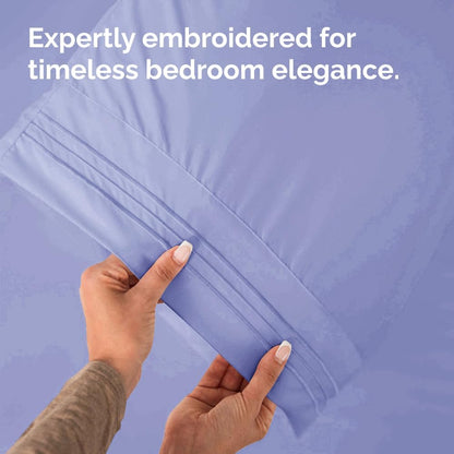 Standard Pillow Cases Set of 2 - Ultra-Soft Hotel Quality Covers | Comfy, Wrinkle-Free & Stain Resistant - Lavender