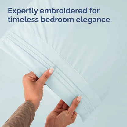 King Standard Pillow Cases by [Brand Name] - Soft Hotel Quality Covers | Comfy & Machine Washable - Ice Blue - Set of 4