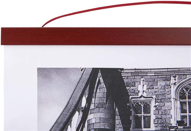 Benjia Magnetic Poster Hanger - Mahogany Wood Frame for 16x20, 16x22, 16x24 Prints | Easy Wall Display