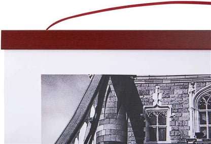 Benjia Magnetic Poster Hanger - Mahogany Wood Frame for 16x20, 16x22, 16x24 Prints | Easy Wall Display