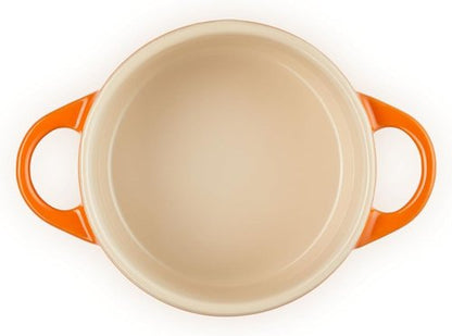 Le Creuset Mini Round Cocotte - 8 oz. Stoneware Dish in Vibrant Flame Color