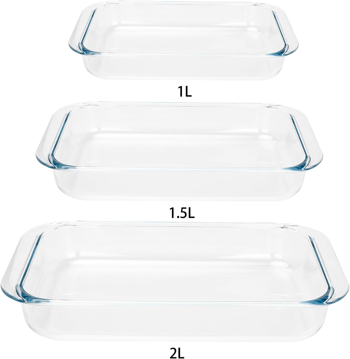 Tempered Glass Oblong Baking Dishes by [Brand Name] - 2 Pack Personal-Sized Cookware | 1 Quart