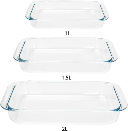 Tempered Glass Oblong Baking Dishes by [Brand Name] - 2 Pack Personal-Sized Cookware | 1 Quart