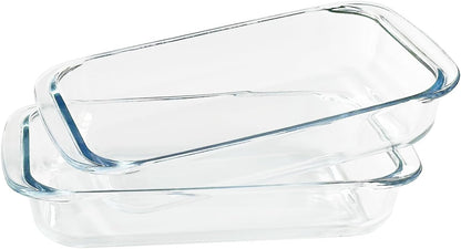 Tempered Glass Oblong Baking Dishes by [Brand Name] - 2 Pack Personal-Sized Cookware | 1 Quart