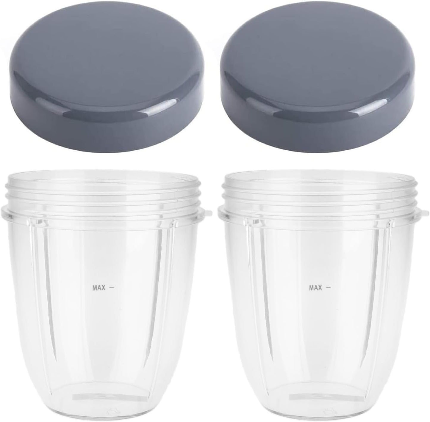 Nutribullet Blender Cups - 18oz Replacement Cups with Lids | Compatible with 600W & 900W Models (2-Pack)