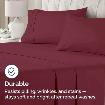 Queen Pillow Cases Set of 2 - Ultra Soft Hotel Quality Pillowcase Covers - Comfy, Cozy & Wrinkle Free - Shrinkage, Stain & Fade Resistant - Machine Washable Pillow Protectors - 2 Piece Set - Burgundy