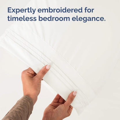 Skiennix Standard Pillow Cases Set of 4 | Ultra Soft Hotel Quality Covers - Machine Washable Antique White
