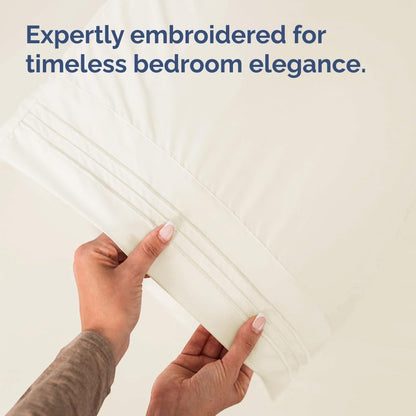 Queen Pillow Cases Set of 4 | Ultra Soft Hotel Quality Covers - Wrinkle-Free & Stain Resistant - Off White