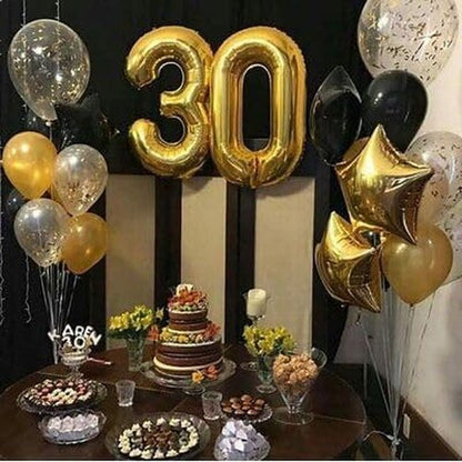 Gold Number 7 Balloon - 40 Inch Giant Foil Balloon for 7th Birthday Party Decorations