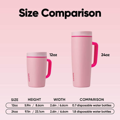 Owala SmoothSip Slider Travel Mug - 24 oz Insulated Stainless Steel | Leak Proof & BPA Free for Hot/Cold Drinks
