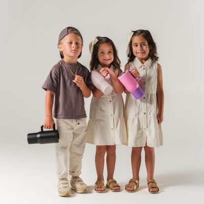 HydroJug Kids - Insulated 20 oz Water Bottle with Flip Straw & Handle | Leak-Proof & Durable | Orchid