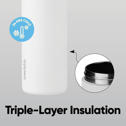 Owala FreeSip Insulated Stainless Steel Water Bottle - BPA-Free, 40 Oz, Shy Marshmallow | Perfect for Travel