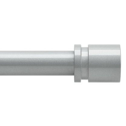 Byondeth Curtain Rods for Windows 16 to 170 Inches Adjustable Length 1 Inch Diameter Window Curtain Rod with Aluminium End Cap, Silver Gray