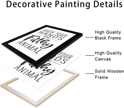 Regine Switzerland Bathroom Decor Wall Art - Black & White Framed Prints for Guest Toilets