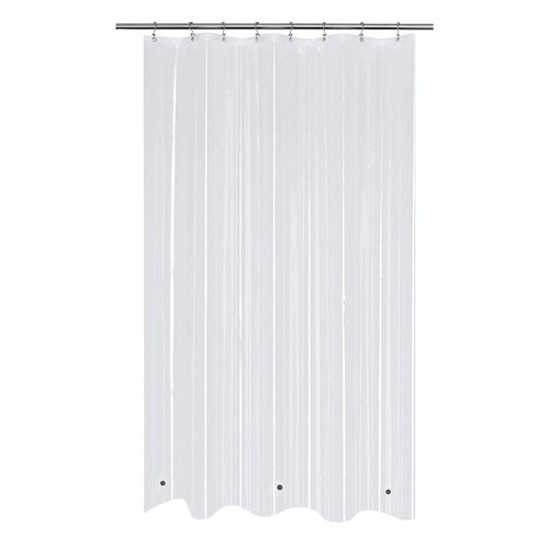 Mrs Awesome PEVA Shower Curtain Liners with 3 Magnets, Water Proof 54 inch Plastic Shower Liner for Bathroom or Shower Stall, Clear, 54x72