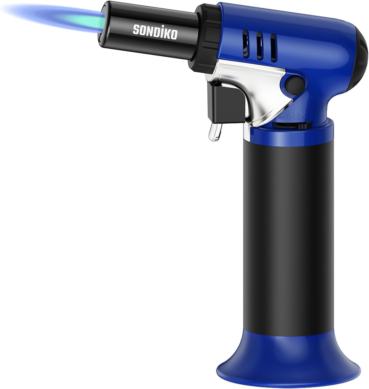 Sondiko Butane Torch - Adjustable Kitchen & BBQ Lighter for Welding | Blue & Black Design