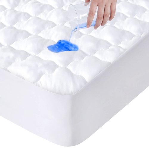Mattress Protector Waterproof Twin Size for Kid, Soft & Cooling Twin Mattress Pad Cover Quilted for Single Bed Fitted with Deep Pocket up to 14" Depth