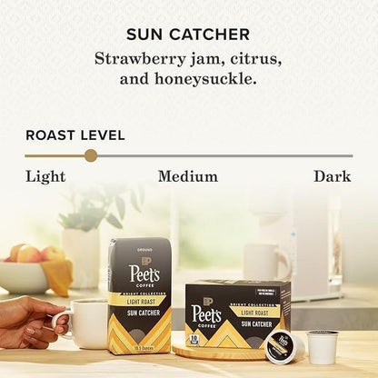 Peet's Coffee, Light Roast Keurig K-Cup Pods, 100% Arabica Coffee - Sun Catcher 60 Count (6 Boxes of 10 Pods)
