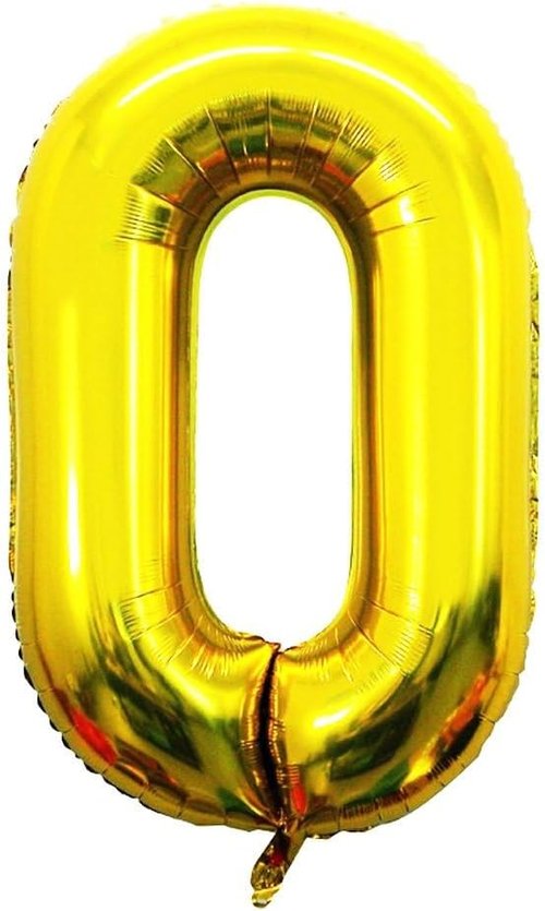 GOER Gold Foil Number 0 Balloons - 42 Inch for 10th to 100th Birthday & Anniversary Celebrations