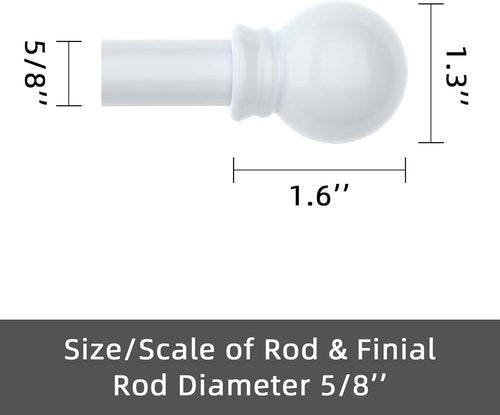 GXOACKJ Decorative Curtain Rods - Heavy Duty Metal, 28-78 Inch, White Finish with Brackets