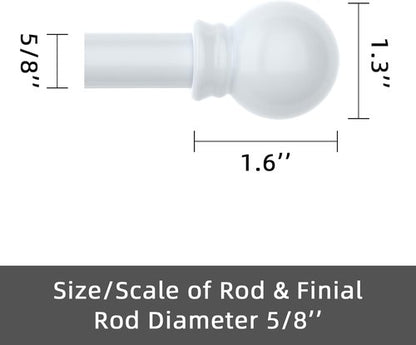 GXOACKJ Curtain Rod Set - Heavy Duty 5/8 Inch Metal Rods for Windows 32 to 48 Inch - 2 Pack White