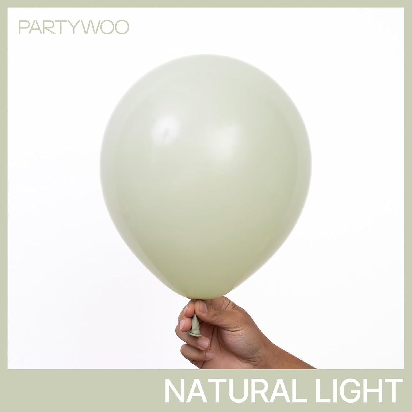 PartyWoo Sage Green Balloons - 50 Pack 12-Inch Boho Dusty Olive Latex Balloons for Events & Celebrations