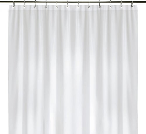 LiBa Bathroom Shower Curtain - Waterproof Plastic Shower Curtain Premium PEVA Non-Toxic with Rust Proof Grommets White 8G Heavy Duty Bathroom Accessories 72x78