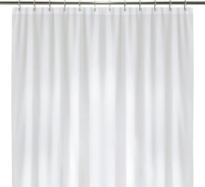 LiBa Waterproof Plastic Shower Curtain - Bathroom Shower Curtain Premium PEVA Non-Toxic with Rust Proof Grommets White 8G Heavy Duty Bathroom Accessories 72x72 - White