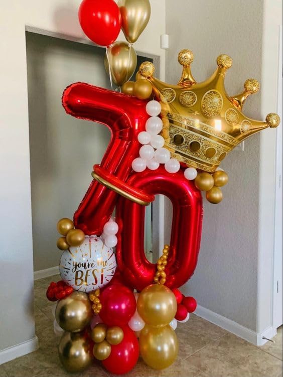 Red Number 12 Balloon - 40 Inch Birthday Decoration for 12th Birthday Party Supplies