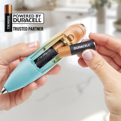 Zulay Kitchen Powerful Milk Frother Wand With 4 AA Duracell Batteries - Ultra Fast Handheld Drink Mixer - Electric Whisk Foam Maker for Coffee, Lattes, Cappuccino, Matcha & Creamer