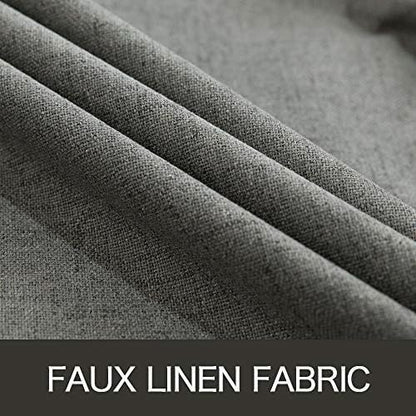 MIULEE Dark Grey Linen Texture Curtains - 2 Pack Blackout Grommet 52x108 Inch | Classic Room Darkening Design