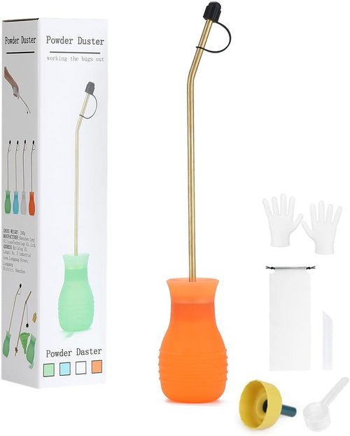 Diatomaceous Earth Bulb Duster - Large Powder Applicator for Easy Application | Orange