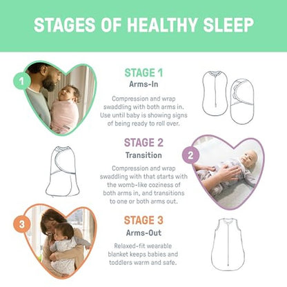 SwaddleMe by Ingenuity Original Swaddle, 100% Cotton, Improves Sleep & Calms Startle Reflex, Preemie Size, Up to 7 Pounds, 1-Pack, Baby Swaddle Blanket - Cream