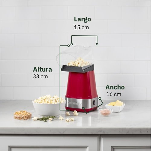 Cuisinart EasyPop Hot Air Popcorn Maker - Fast, Healthy Snack Preparation | Vibrant Red Color