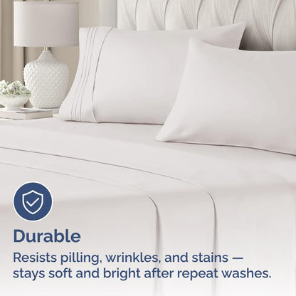 Queen Pillow Cases by [Brand Name] - Ultra Soft Hotel Quality - Wrinkle-Free & Fade Resistant - Light Grey, Set of 4