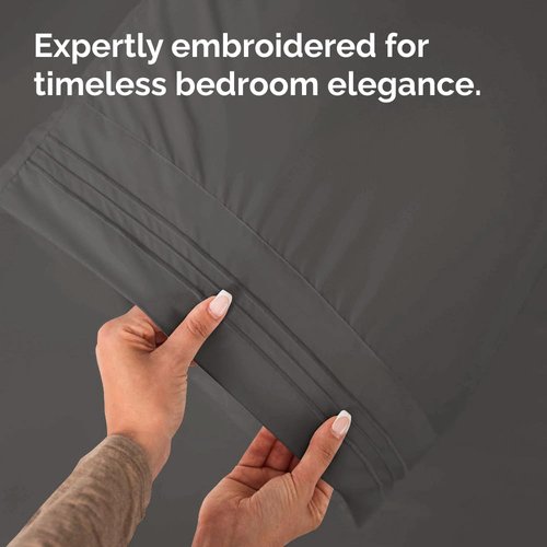 King Standard Pillow Cases Set of 4 - Soft Hotel Quality Pillowcase Covers - Comfy Bedding for Women, Men, Kids & Teens - Machine Washable Pillow Protectors - 4 Piece Set - King Standard Size Charcoal