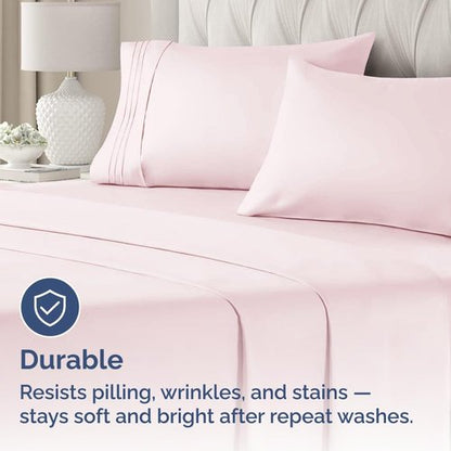 King Standard Pillow Cases - Ultra-Soft Hotel Quality Covers | Comfy & Fade-Resistant | 2-Piece Set in Lavender Pink