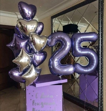 Purple Number 2 Balloon - 40 Inch 2nd Birthday Decoration for Toddlers | Sparkling Party Decor