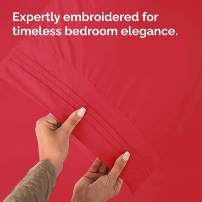 CGK Unlimited King Size Microfiber Pillowcase Set - Soft & Durable, 4 Pieces in Red